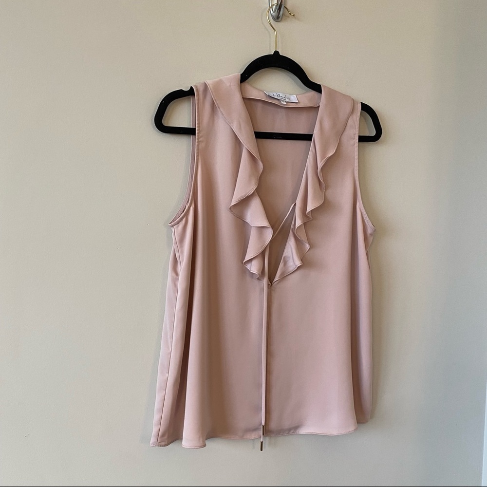 L’ACDAMIE -Ruffle Boho Tank in Rose Pink (Size:Small) - Picture 5 of 10